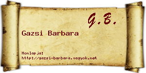 Gazsi Barbara névjegykártya